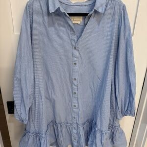 Blue and White Striped Anthropologie Dress